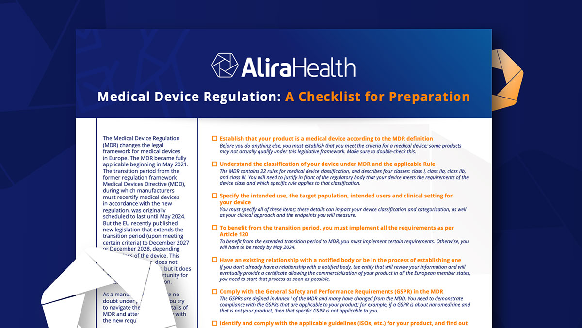 medical device regulation (MDR) checklist
